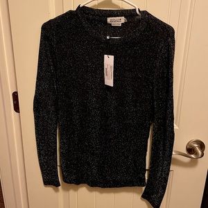 Molly Bracken Size Small Black and Silver Knitted Sweater